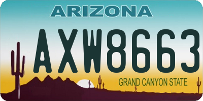 AZ license plate AXW8663