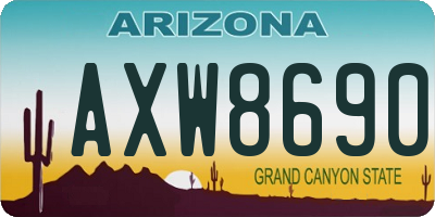 AZ license plate AXW8690