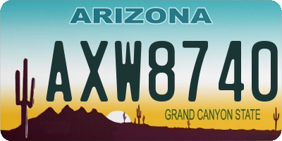 AZ license plate AXW8740