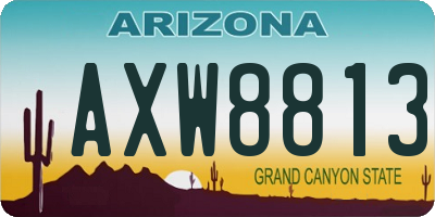 AZ license plate AXW8813
