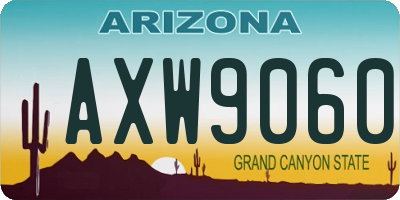 AZ license plate AXW9060