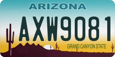 AZ license plate AXW9081