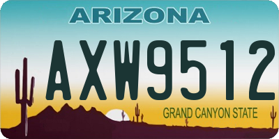 AZ license plate AXW9512