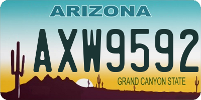 AZ license plate AXW9592
