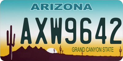AZ license plate AXW9642