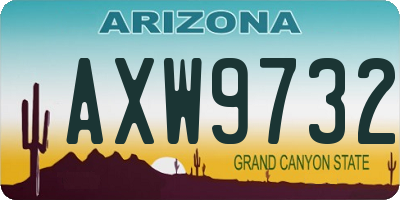 AZ license plate AXW9732