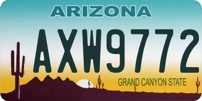 AZ license plate AXW9772