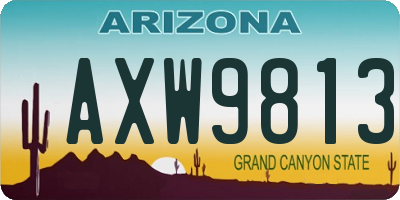 AZ license plate AXW9813