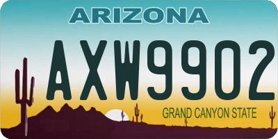 AZ license plate AXW9902