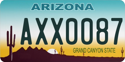 AZ license plate AXX0087