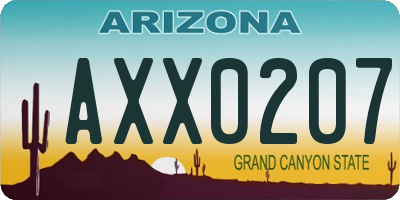 AZ license plate AXX0207