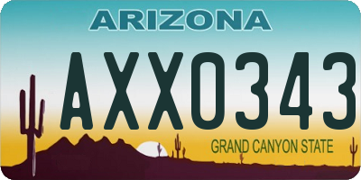 AZ license plate AXX0343