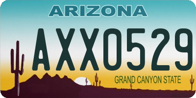 AZ license plate AXX0529