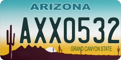 AZ license plate AXX0532