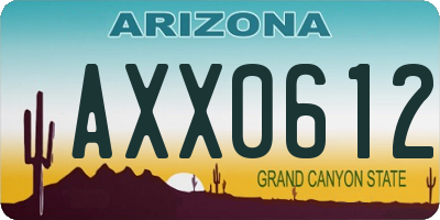 AZ license plate AXX0612