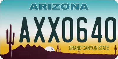 AZ license plate AXX0640