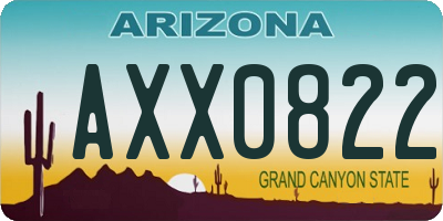 AZ license plate AXX0822