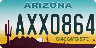 AZ license plate AXX0864