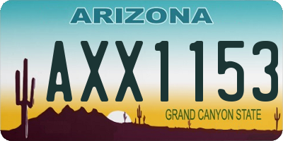 AZ license plate AXX1153