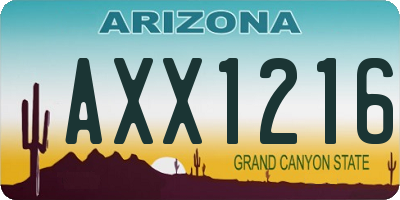 AZ license plate AXX1216