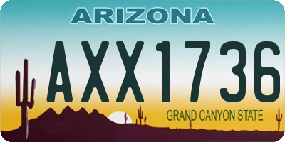 AZ license plate AXX1736