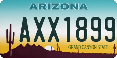 AZ license plate AXX1899