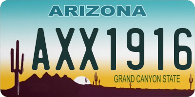 AZ license plate AXX1916