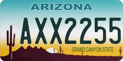AZ license plate AXX2255