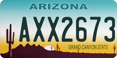AZ license plate AXX2673