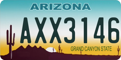 AZ license plate AXX3146