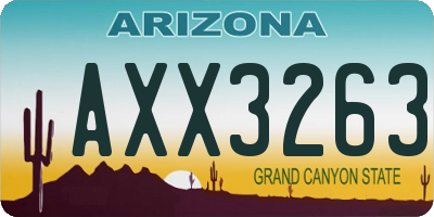 AZ license plate AXX3263