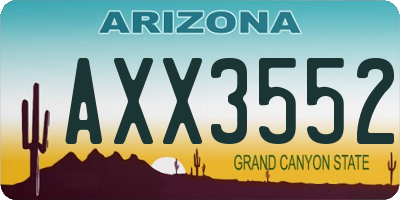 AZ license plate AXX3552