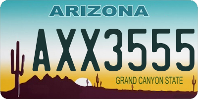 AZ license plate AXX3555
