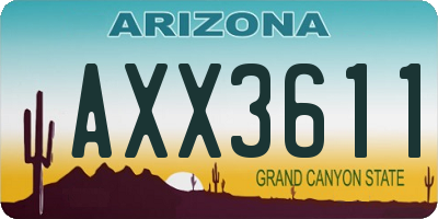 AZ license plate AXX3611