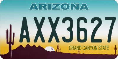 AZ license plate AXX3627