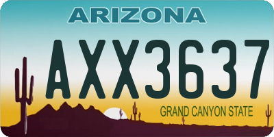 AZ license plate AXX3637