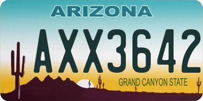 AZ license plate AXX3642