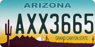 AZ license plate AXX3665
