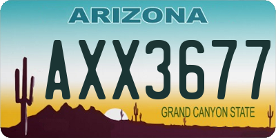AZ license plate AXX3677