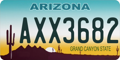 AZ license plate AXX3682