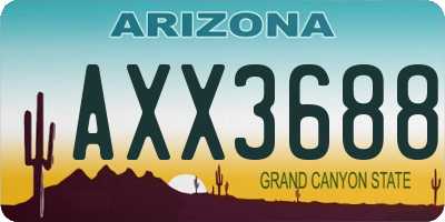 AZ license plate AXX3688