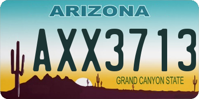 AZ license plate AXX3713