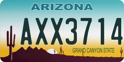 AZ license plate AXX3714