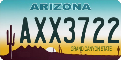 AZ license plate AXX3722