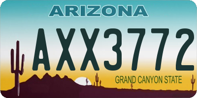 AZ license plate AXX3772
