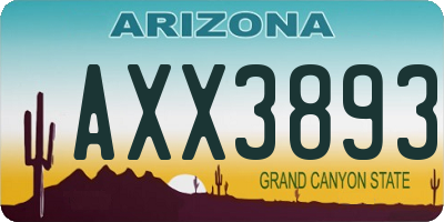 AZ license plate AXX3893