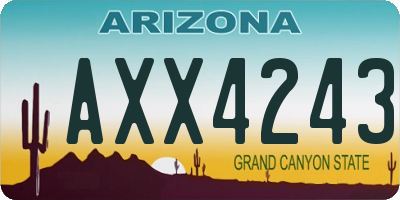 AZ license plate AXX4243