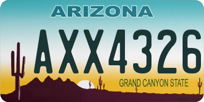 AZ license plate AXX4326