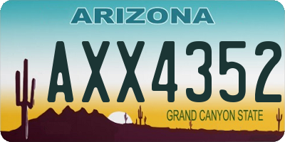AZ license plate AXX4352