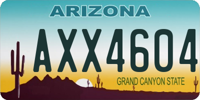 AZ license plate AXX4604